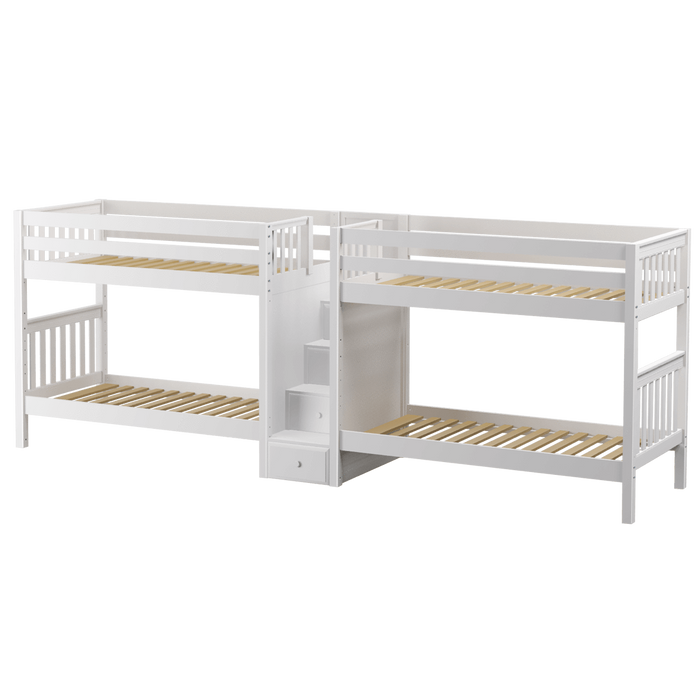 Maxtrix Twin Medium Quadruple Bunk Bed with Stairs