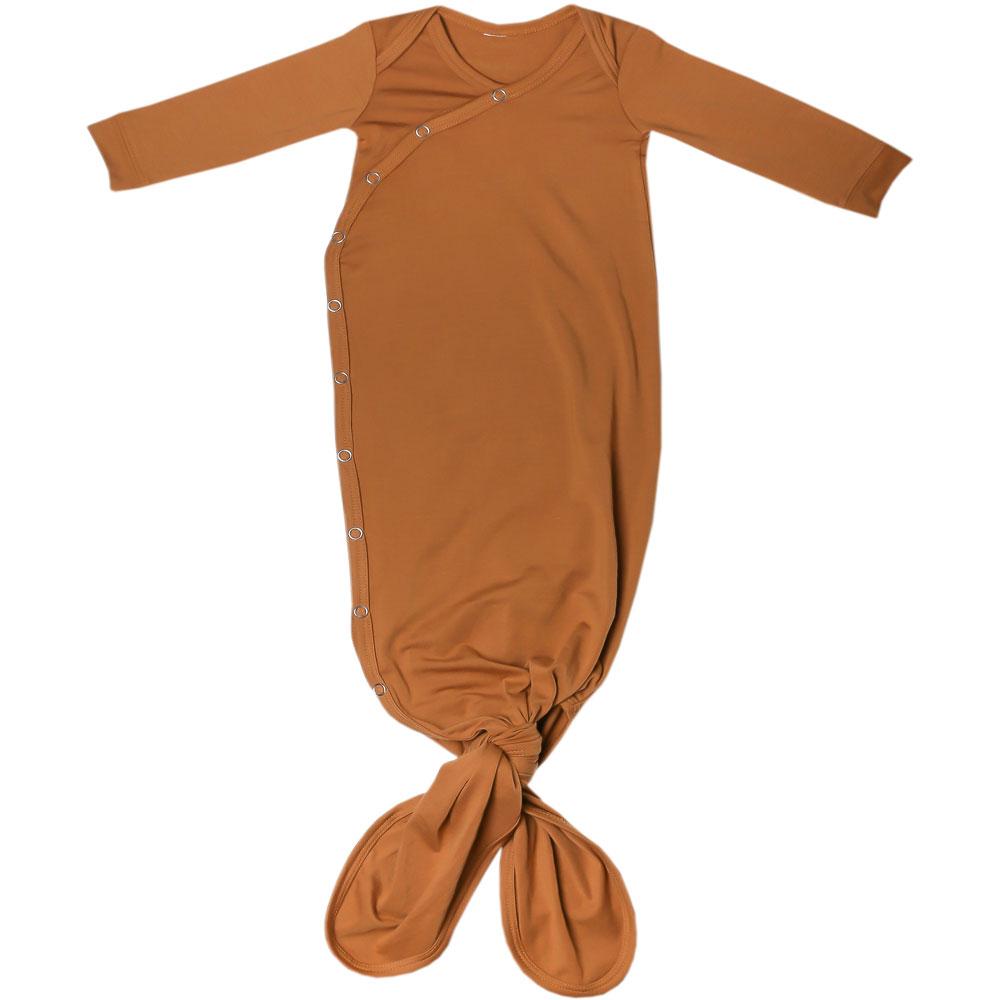 Copper Pearl Knotted Gown - Camel