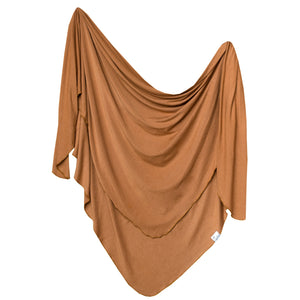Copper Pearl Knit Swaddle Blanket - Camel