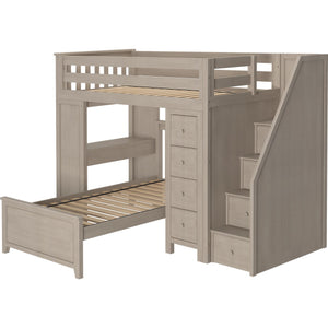 Jackpot Deluxe Staircase Loft Bed Desk + Dresser, Twin