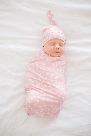 Copper Pearl Newborn Top Knot Hat - Lucy