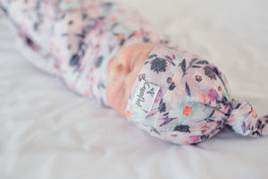 Copper Pearl Newborn Top Knot Hat - Morgan