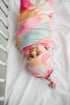 Copper Pearl Newborn Top Knot Hat - Monet