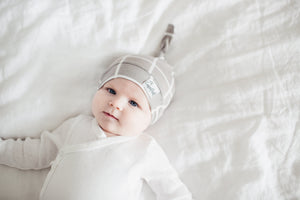 Copper Pearl Newborn Top Knot Hat - Midway
