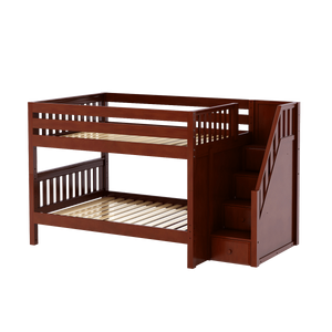 Maxtrix Full Low Bunk Bed with Stairs