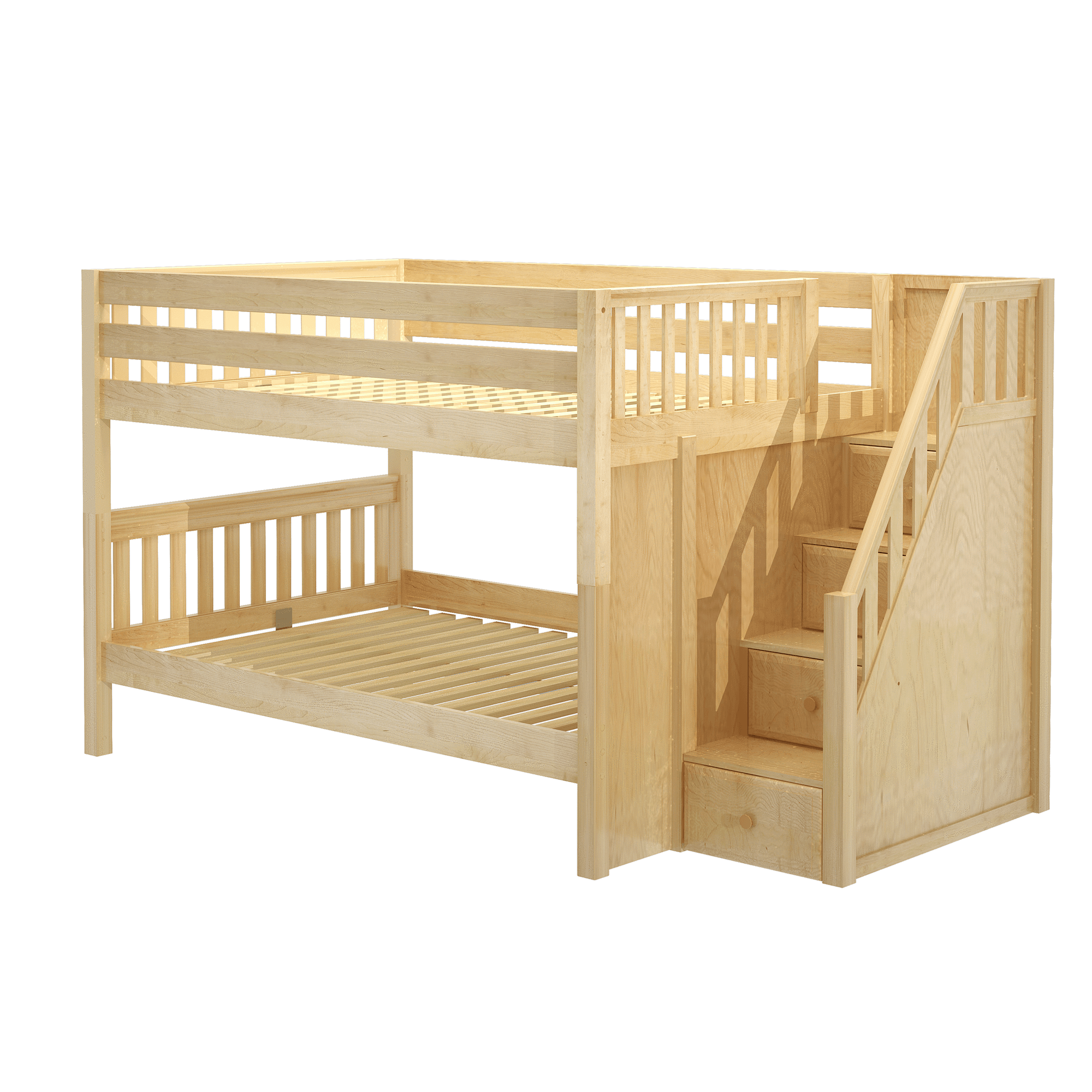 Maxtrix Full XL Low Bunk Bed with Stairs