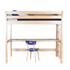 Maxtrix Queen High Loft Bed with Straight Ladder + Desk