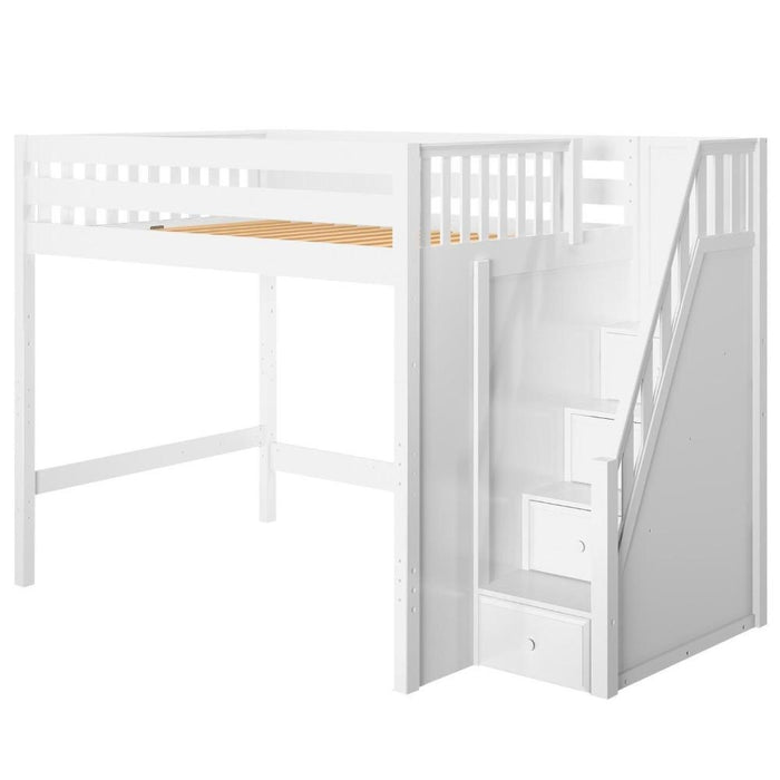 Maxtrix Full XL High Loft Bed with Stairs