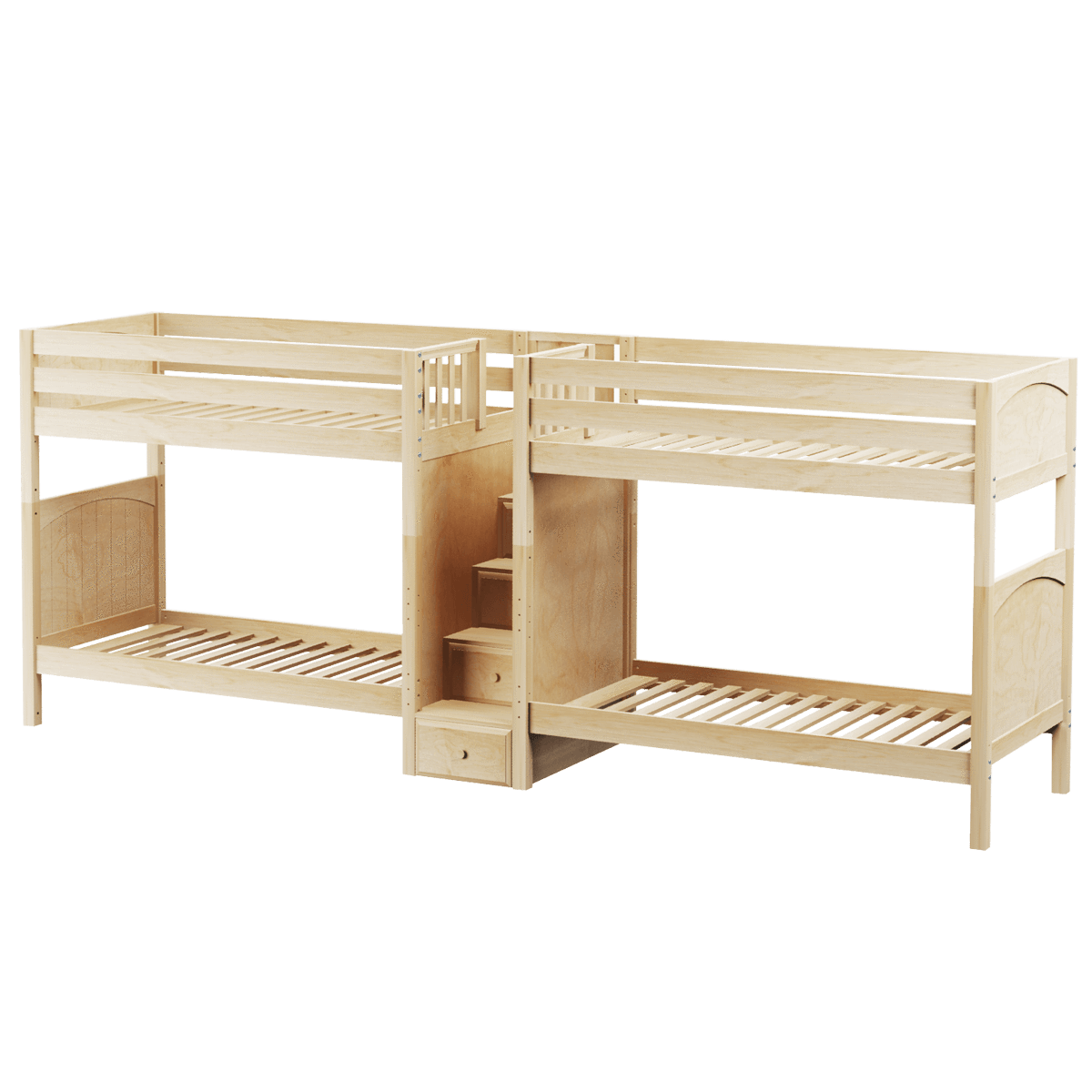 Maxtrix Twin High Quadruple Bunk Bed with Stairs