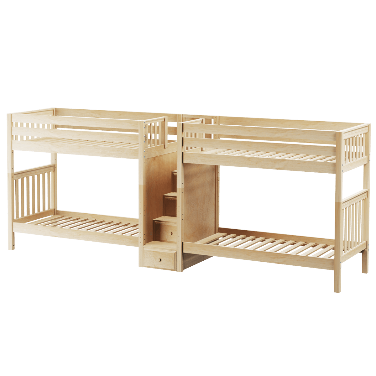 Maxtrix Twin High Quadruple Bunk Bed with Stairs