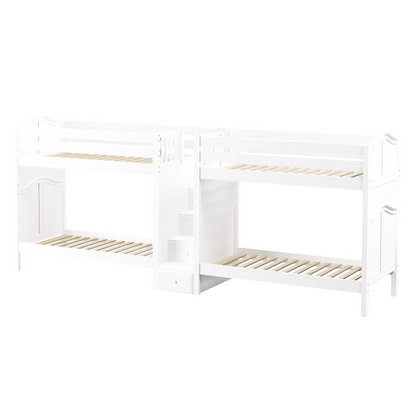 Maxtrix Twin High Quadruple Bunk Bed with Stairs