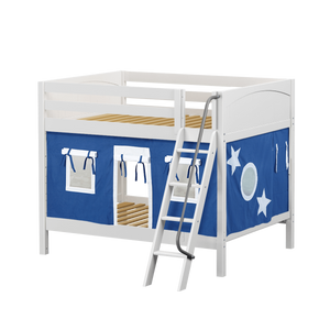 Maxtrix Full Medium Bunk Bed with Angled Ladder + Curtain