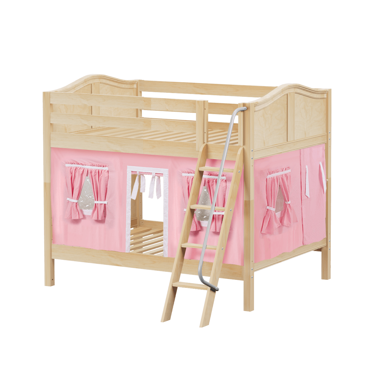 Maxtrix Full Medium Bunk Bed with Angled Ladder + Curtain