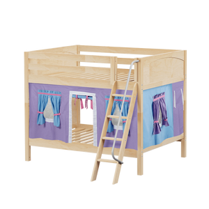 Maxtrix Full Medium Bunk Bed with Angled Ladder + Curtain