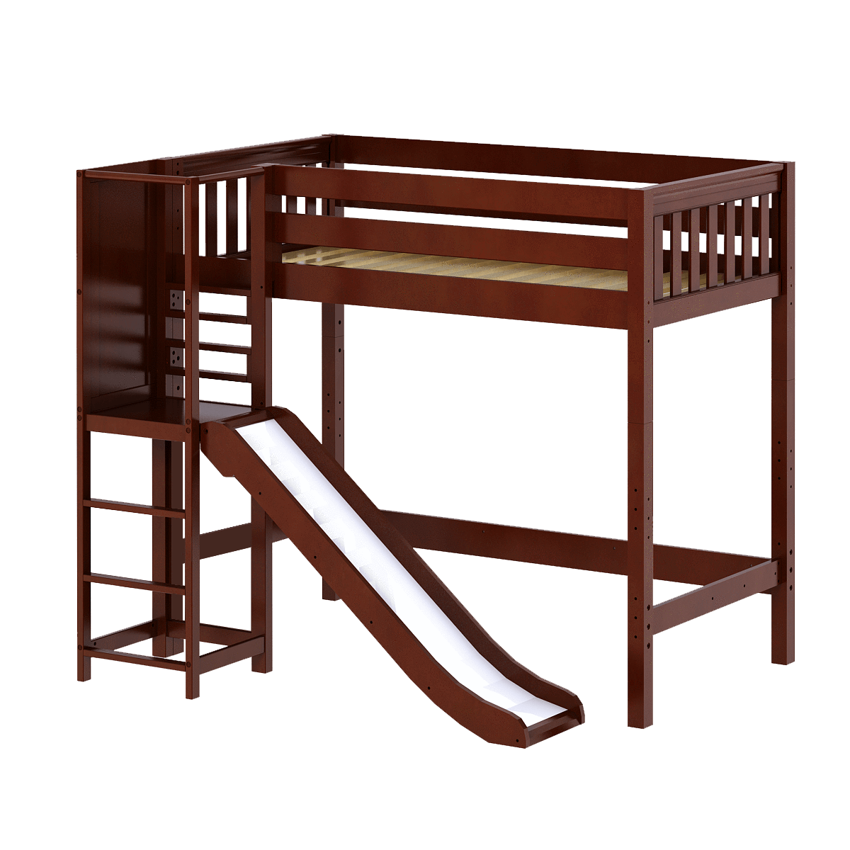 Maxtrix Twin High Loft Bed with Slide Platform