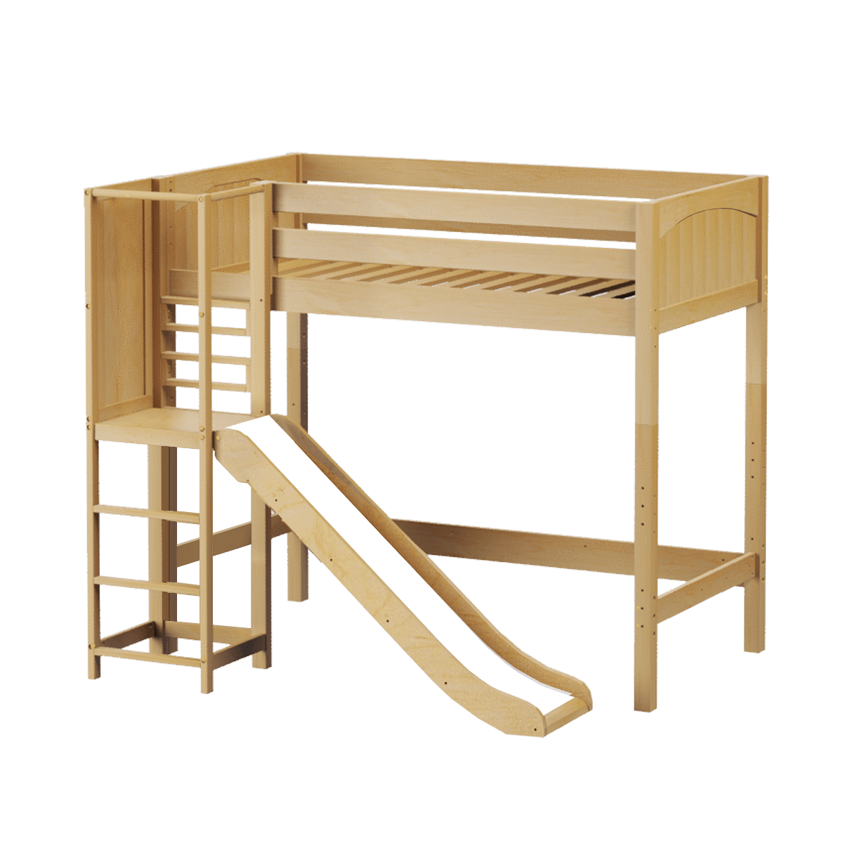 Maxtrix Twin High Loft Bed with Slide Platform