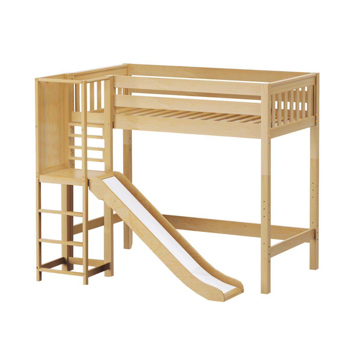 Maxtrix Twin High Loft Bed with Slide Platform