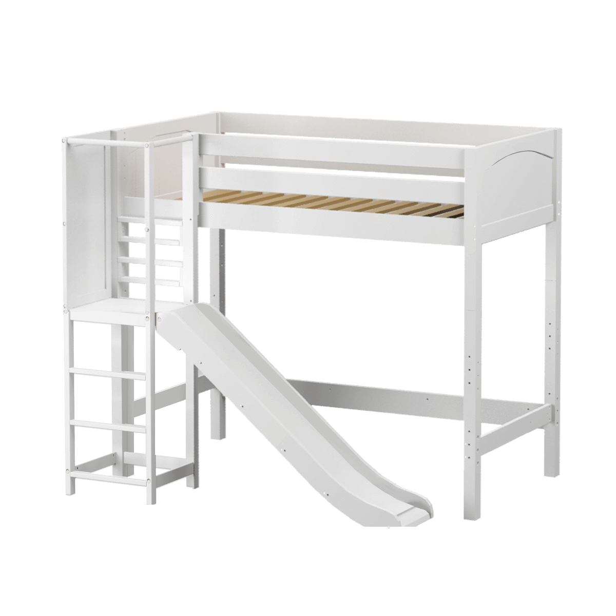 Maxtrix Twin High Loft Bed with Slide Platform