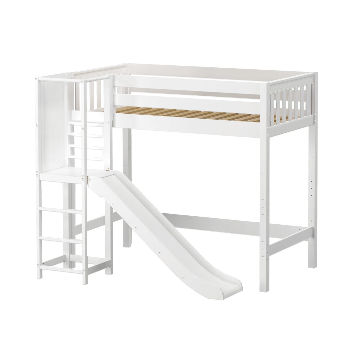 Maxtrix Twin High Loft Bed with Slide Platform