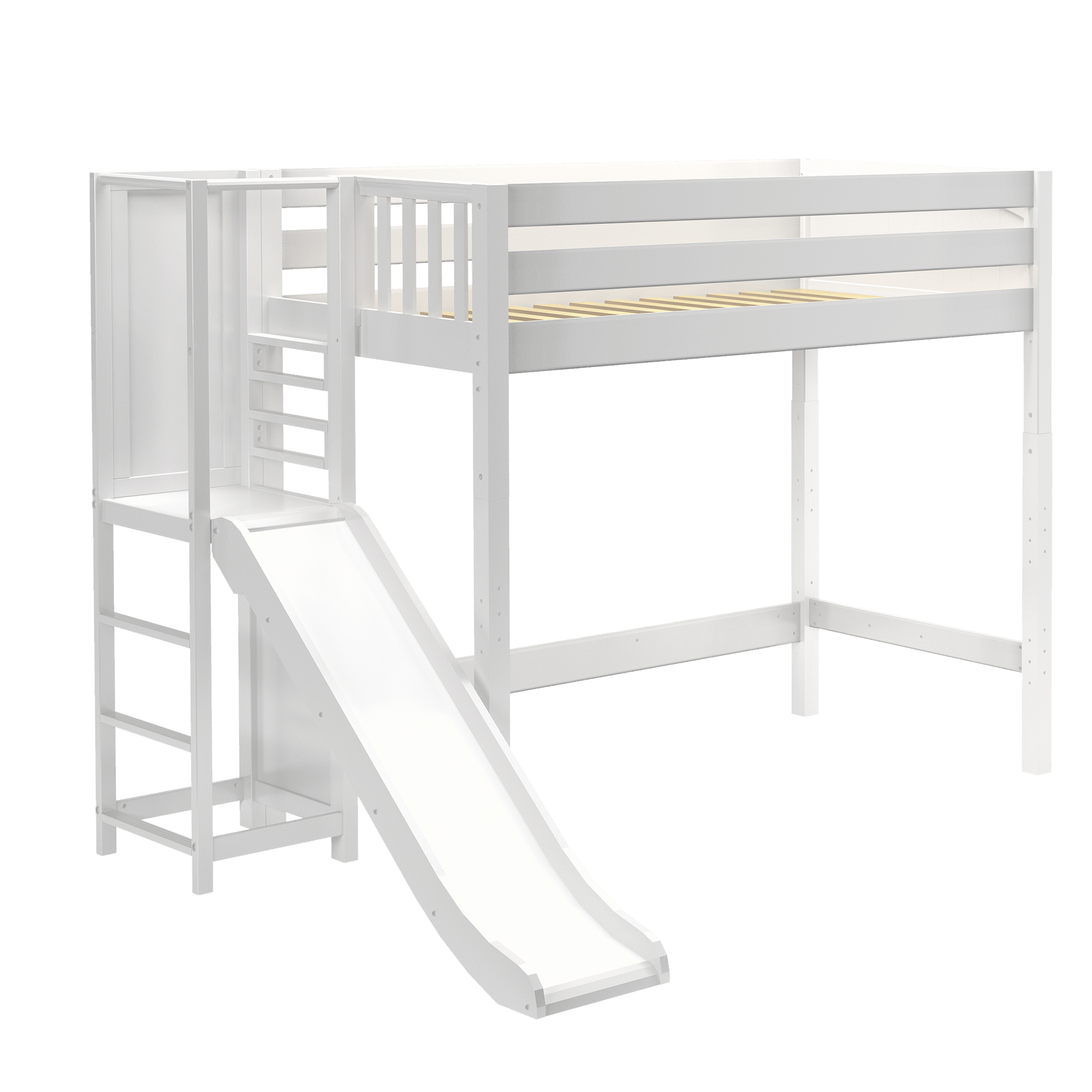 Maxtrix Twin High Loft Bed with Slide Platform