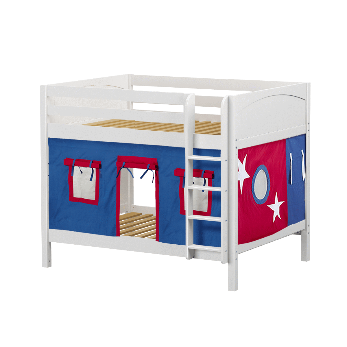 Maxtrix Full Medium Bunk Bed with Straight Ladder + Curtain