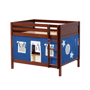 Maxtrix Full Medium Bunk Bed with Straight Ladder + Curtain