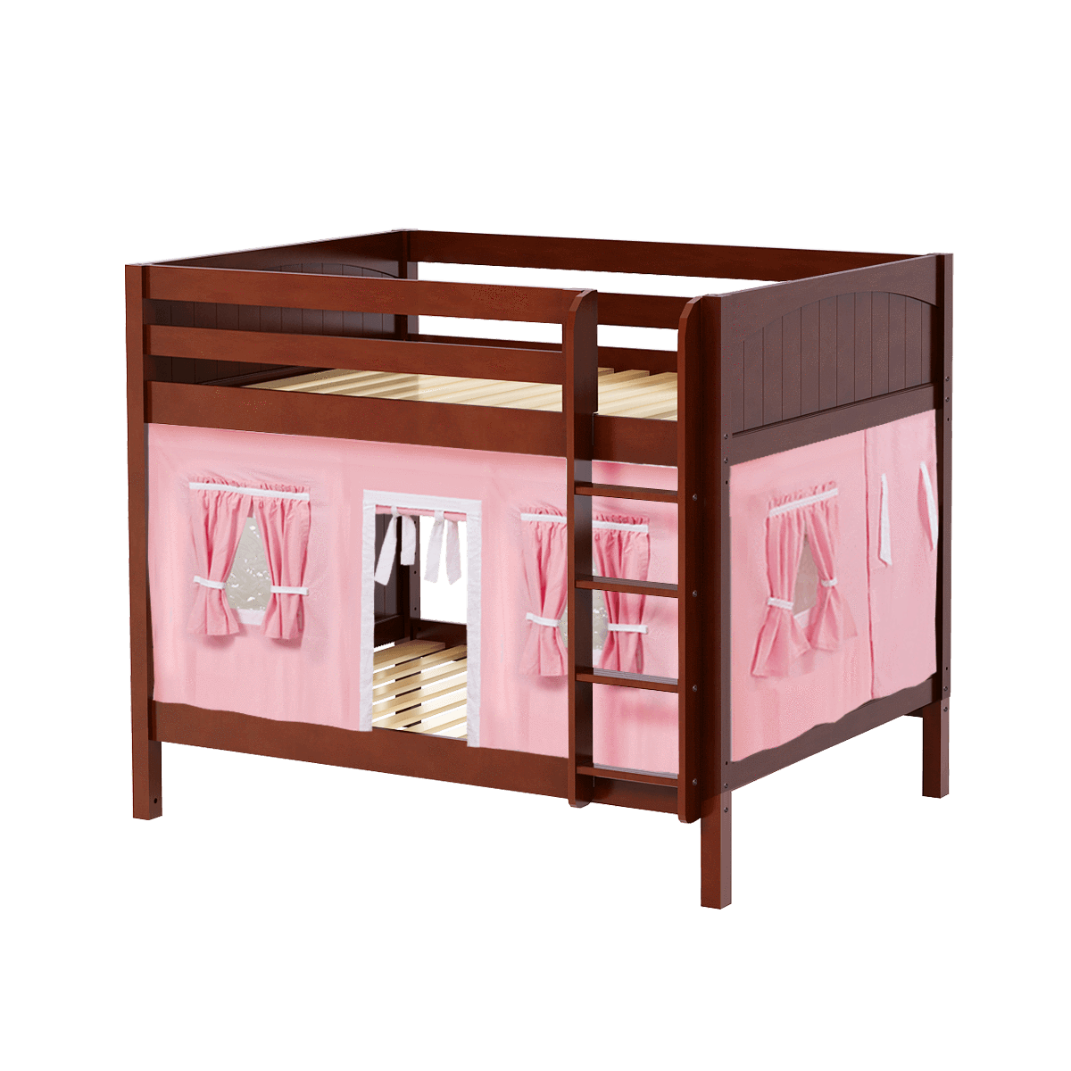 Maxtrix Full Medium Bunk Bed with Straight Ladder + Curtain