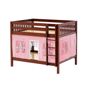 Maxtrix Full Medium Bunk Bed with Straight Ladder + Curtain