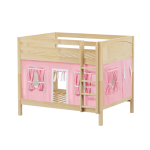Maxtrix Full Medium Bunk Bed with Straight Ladder + Curtain