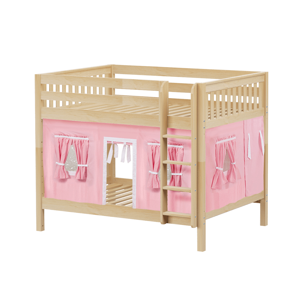 Maxtrix Full Medium Bunk Bed with Straight Ladder + Curtain