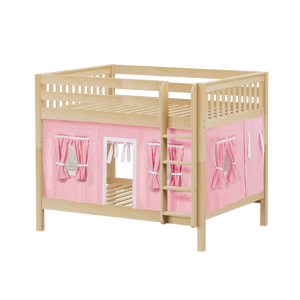 Maxtrix Full Medium Bunk Bed with Straight Ladder + Curtain