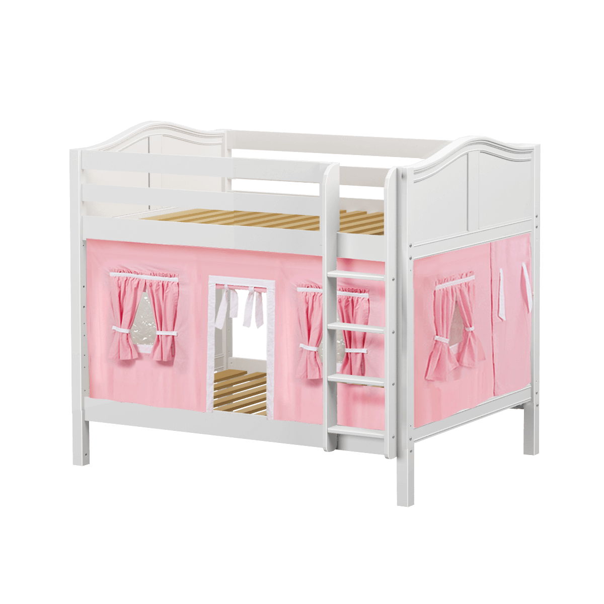 Maxtrix Full Medium Bunk Bed with Straight Ladder + Curtain