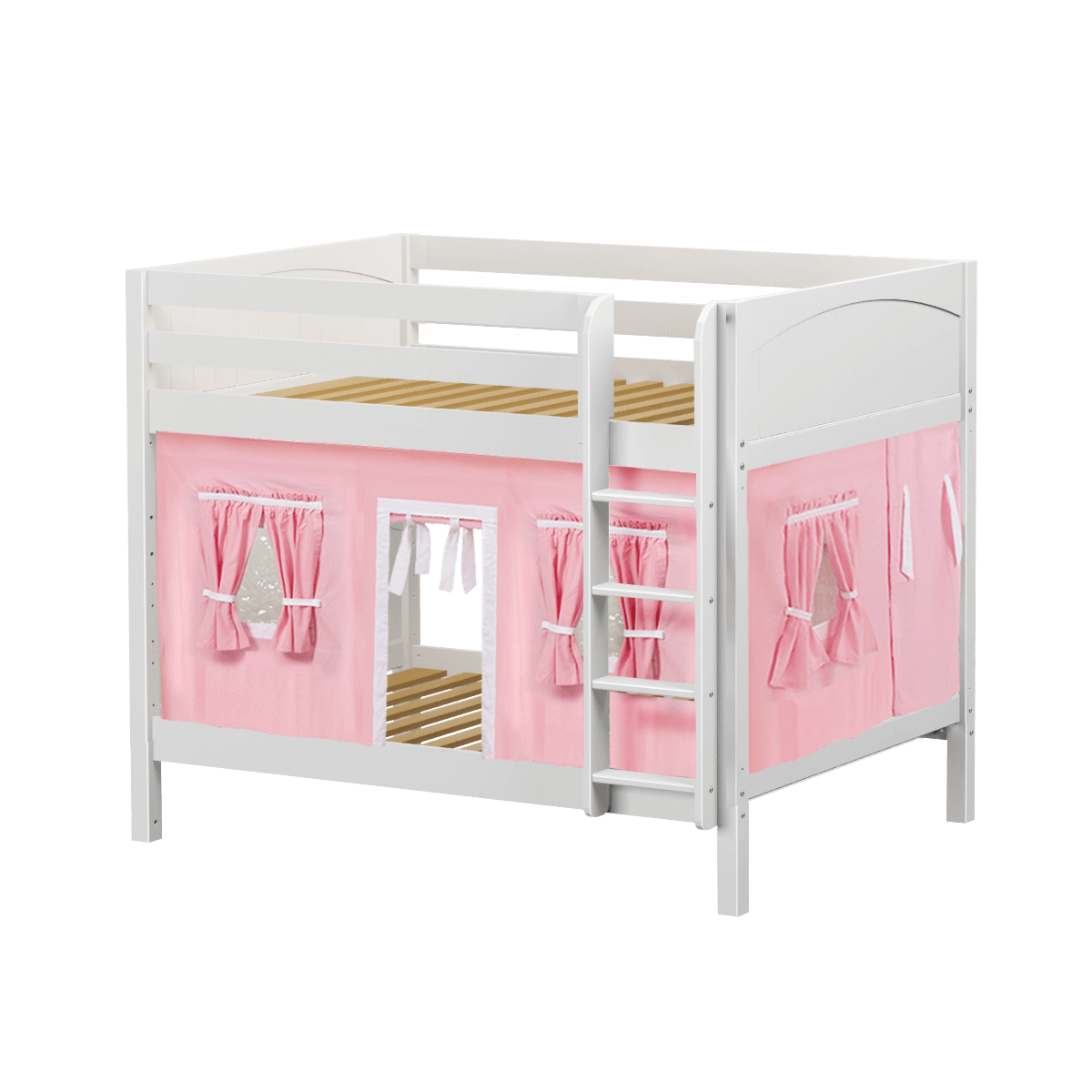 Maxtrix Full Medium Bunk Bed with Straight Ladder + Curtain