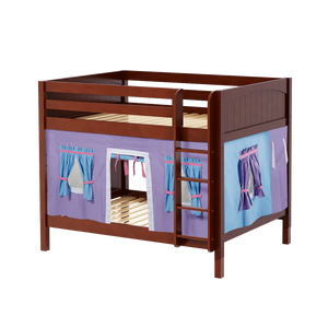 Maxtrix Full Medium Bunk Bed with Straight Ladder + Curtain