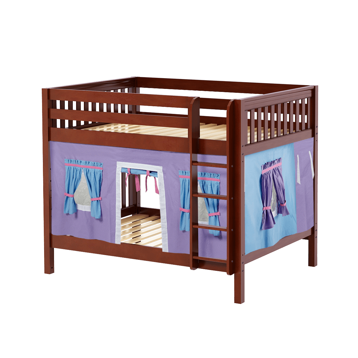 Maxtrix Full Medium Bunk Bed with Straight Ladder + Curtain