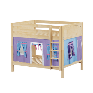 Maxtrix Full Medium Bunk Bed with Straight Ladder + Curtain