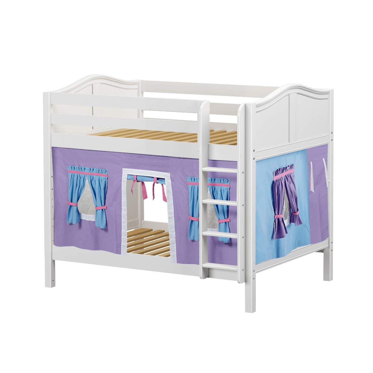 Maxtrix Full Medium Bunk Bed with Straight Ladder + Curtain