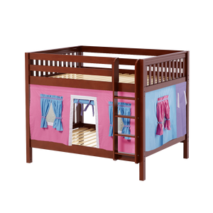 Maxtrix Full Medium Bunk Bed with Straight Ladder + Curtain