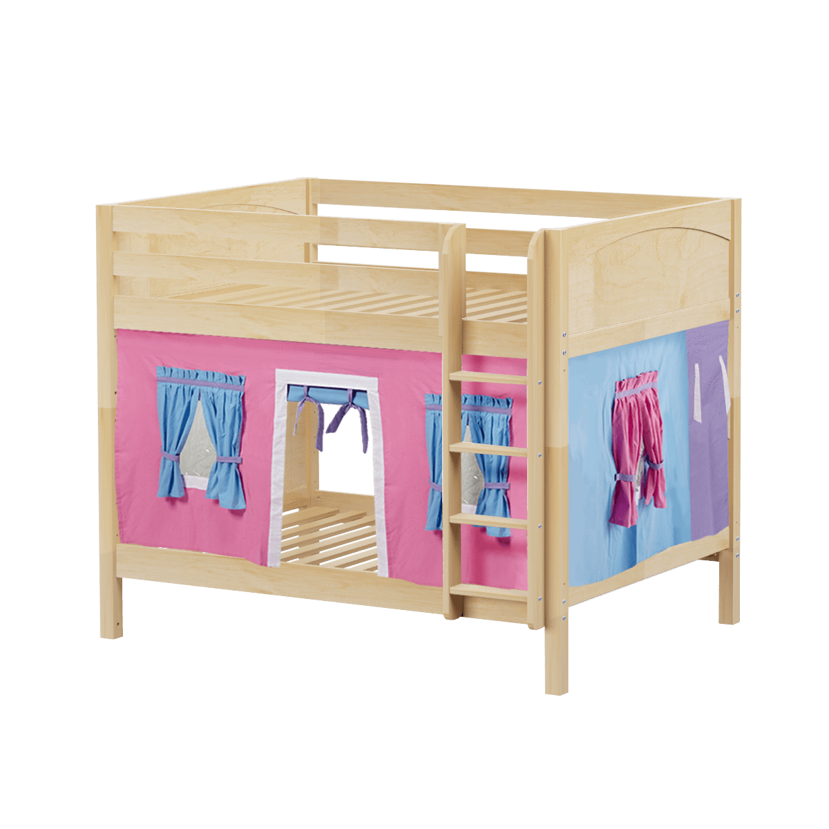 Maxtrix Full Medium Bunk Bed with Straight Ladder + Curtain