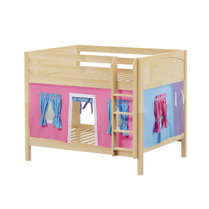 Maxtrix Full Medium Bunk Bed with Straight Ladder + Curtain