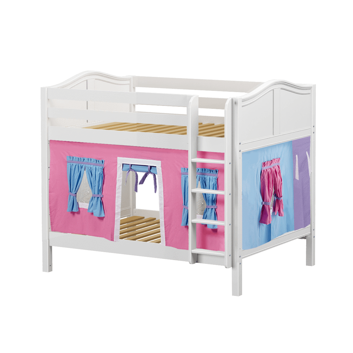 Maxtrix Full Medium Bunk Bed with Straight Ladder + Curtain