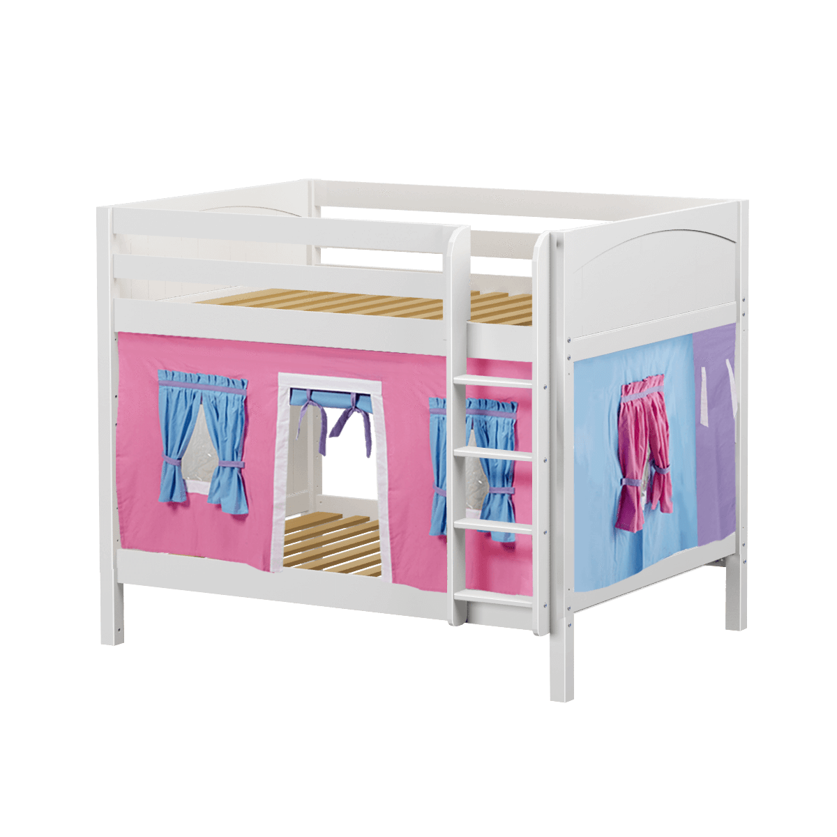 Maxtrix Full Medium Bunk Bed with Straight Ladder + Curtain