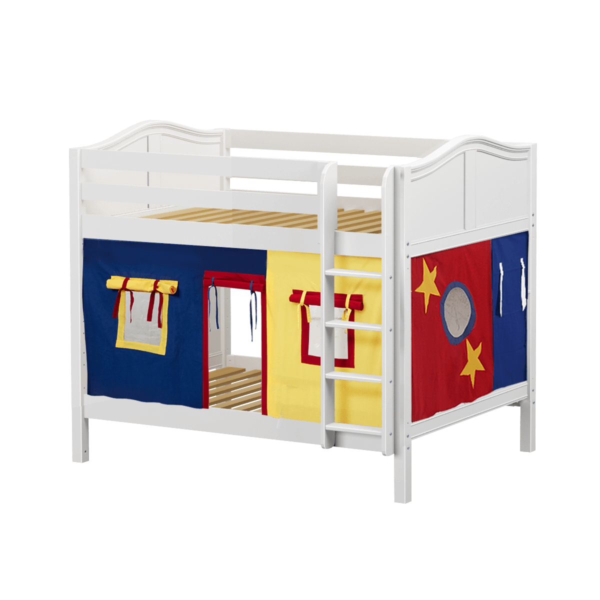 Maxtrix Full Medium Bunk Bed with Straight Ladder + Curtain