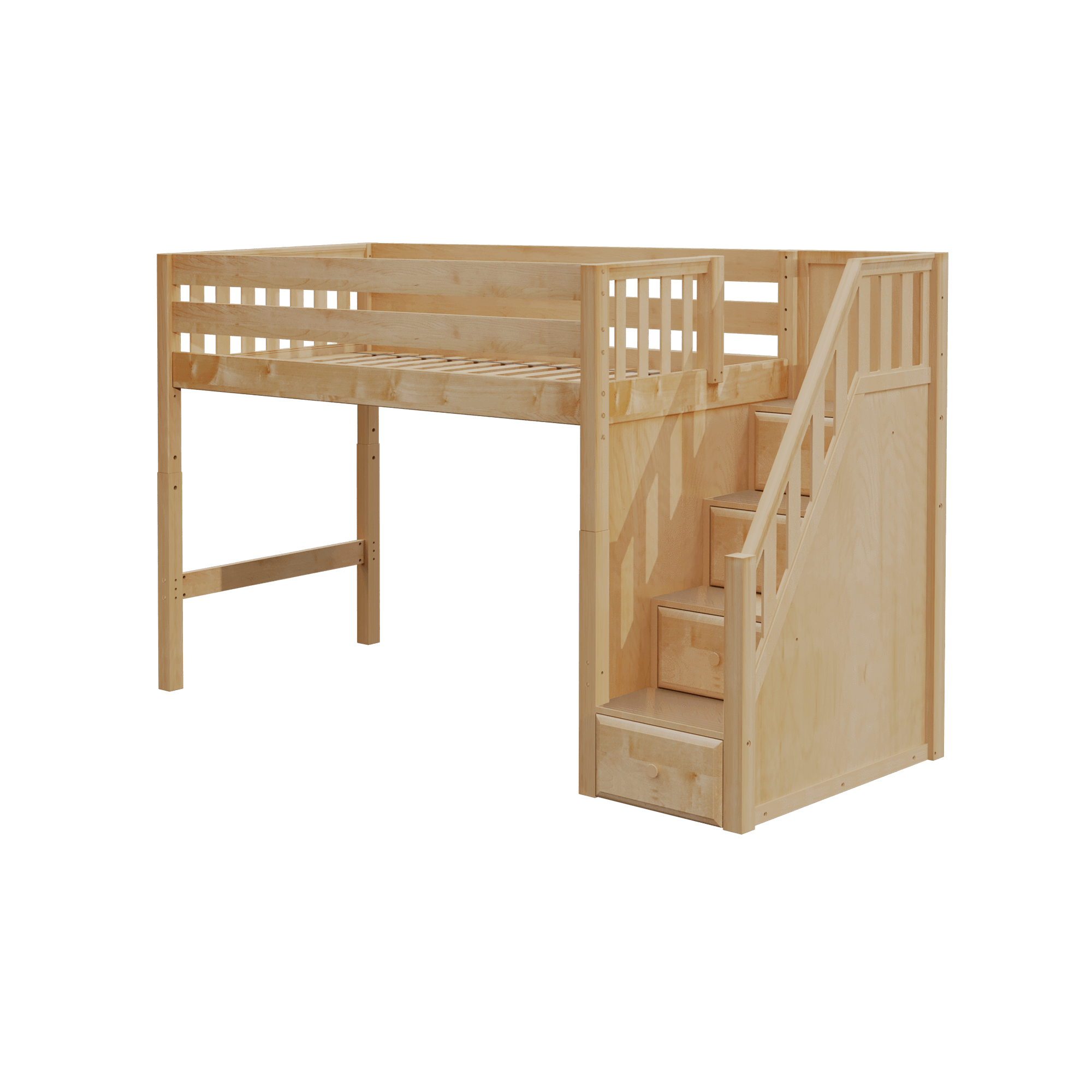 Maxtrix Twin Mid Loft Bed with Stairs