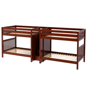 Maxtrix Full High Quadruple Bunk Bed with Stairs