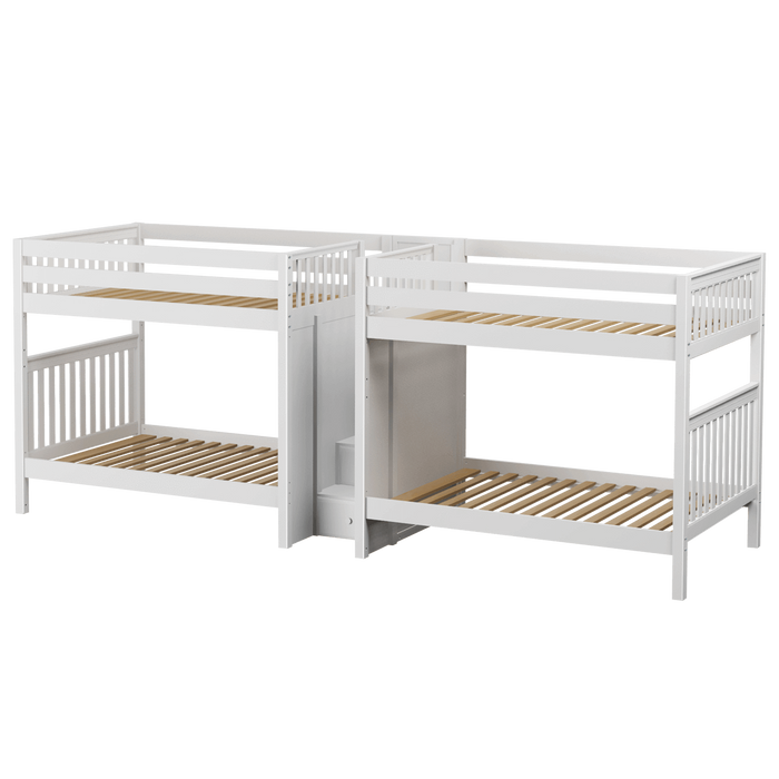 Maxtrix Full High Quadruple Bunk Bed with Stairs