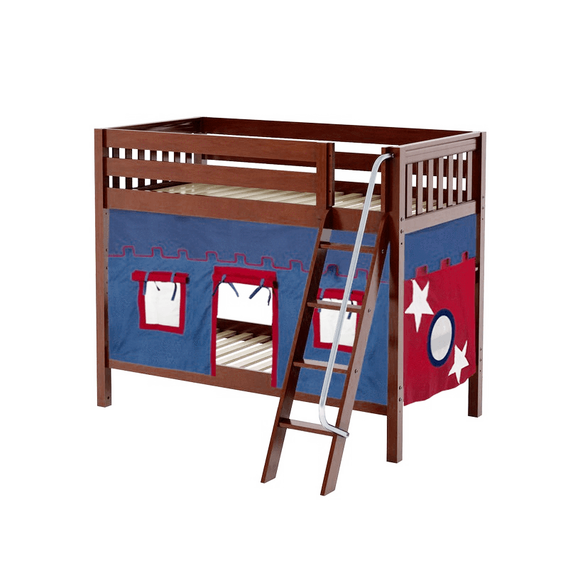 Maxtrix Twin Medium Bunk Bed with Angled Ladder + Curtain