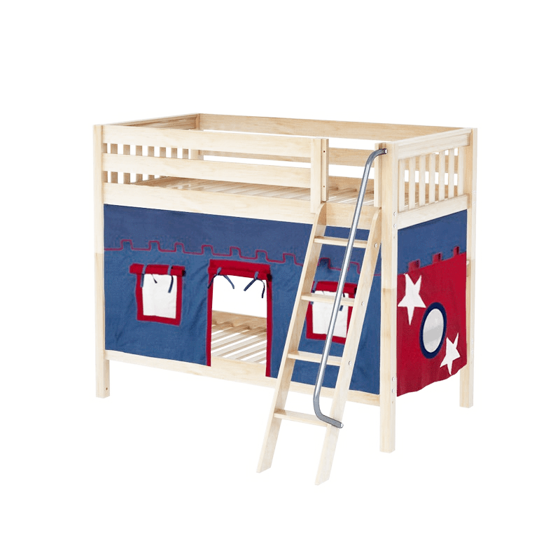 Maxtrix Twin Medium Bunk Bed with Angled Ladder + Curtain