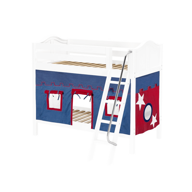 Maxtrix Twin Medium Bunk Bed with Angled Ladder + Curtain