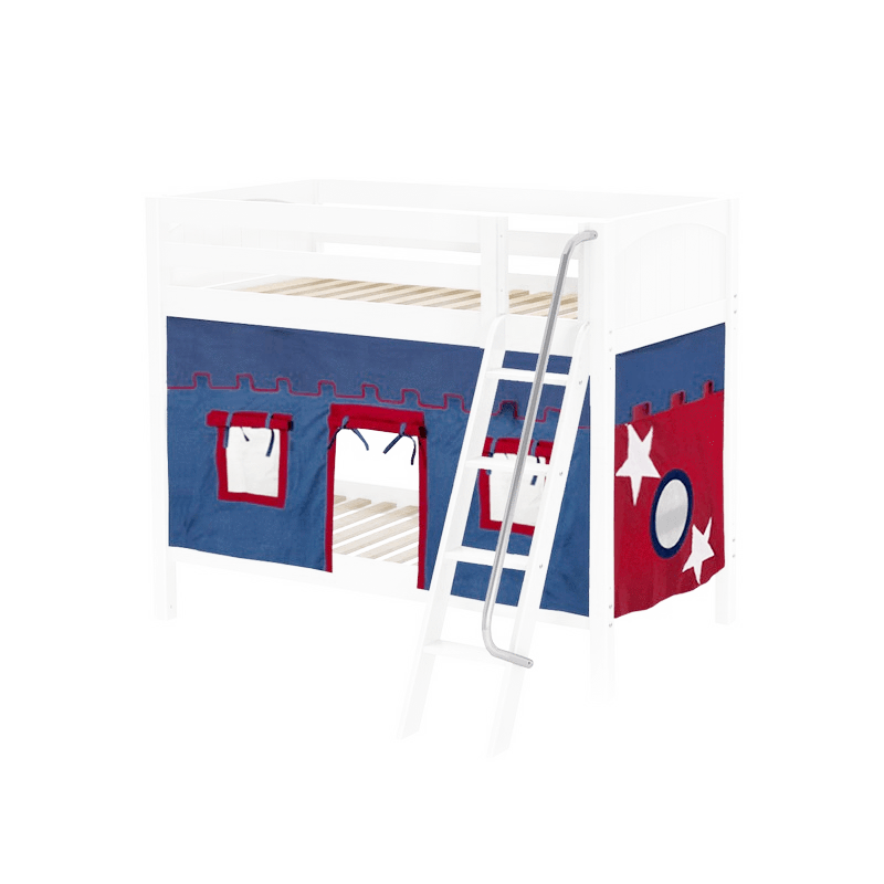 Maxtrix Twin Medium Bunk Bed with Angled Ladder + Curtain